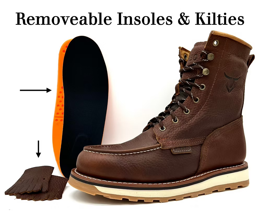 Fuerbo Boots Men”s  Heritage Lacer Moc Toe Boots–Brown