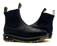 Fuerbo Boots Men”s SB–3078 Black Rodeo Slip on Work Boots