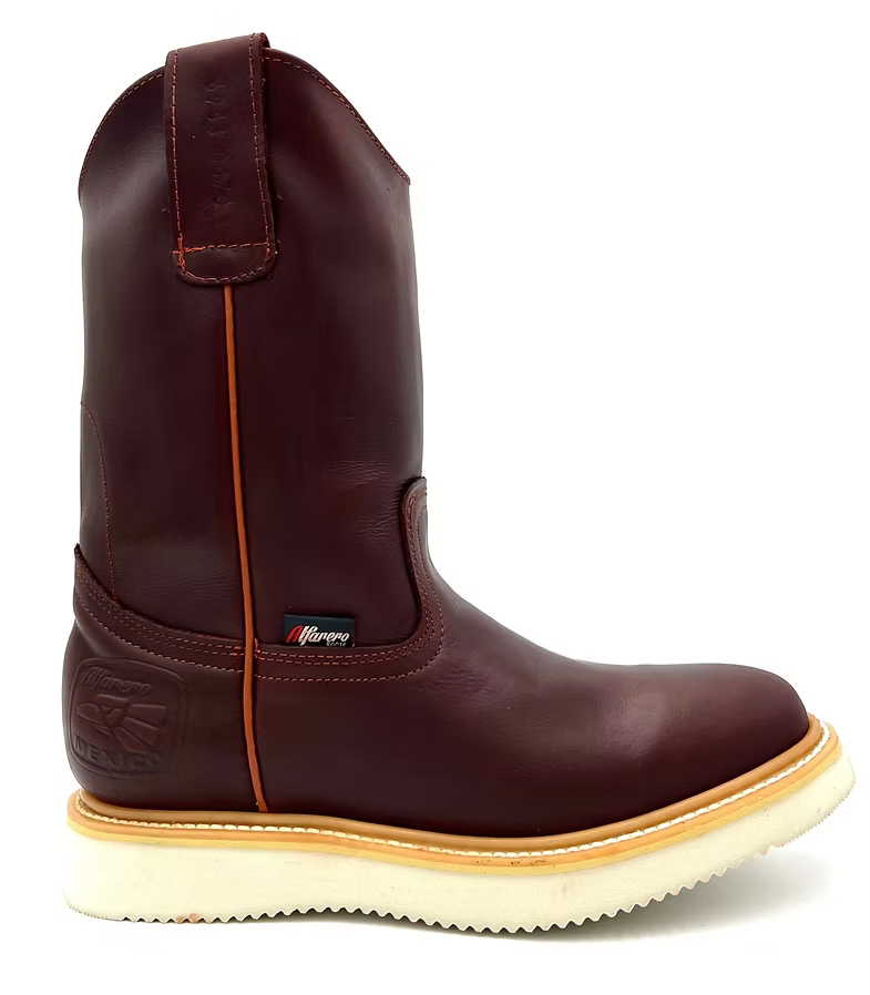 Fuerbo Bdoots Men”s AO–470 Burgundy Shedron Roper Work Boot Wedge Sole