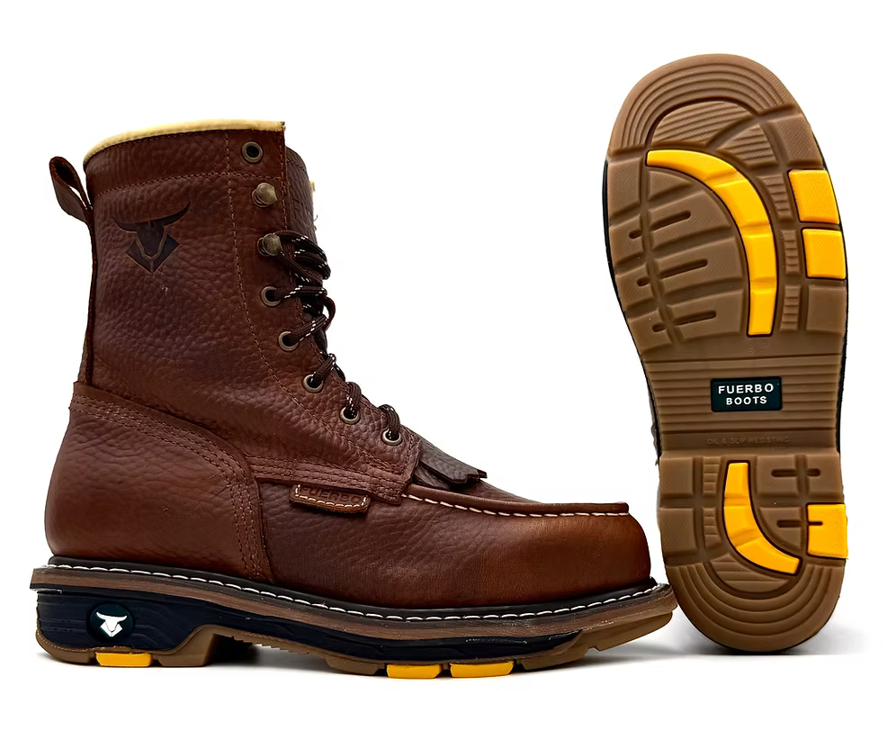 Fuerbo Boots Men”s L–44 Premium Industrial Lacer Boots–Ocre Industrial