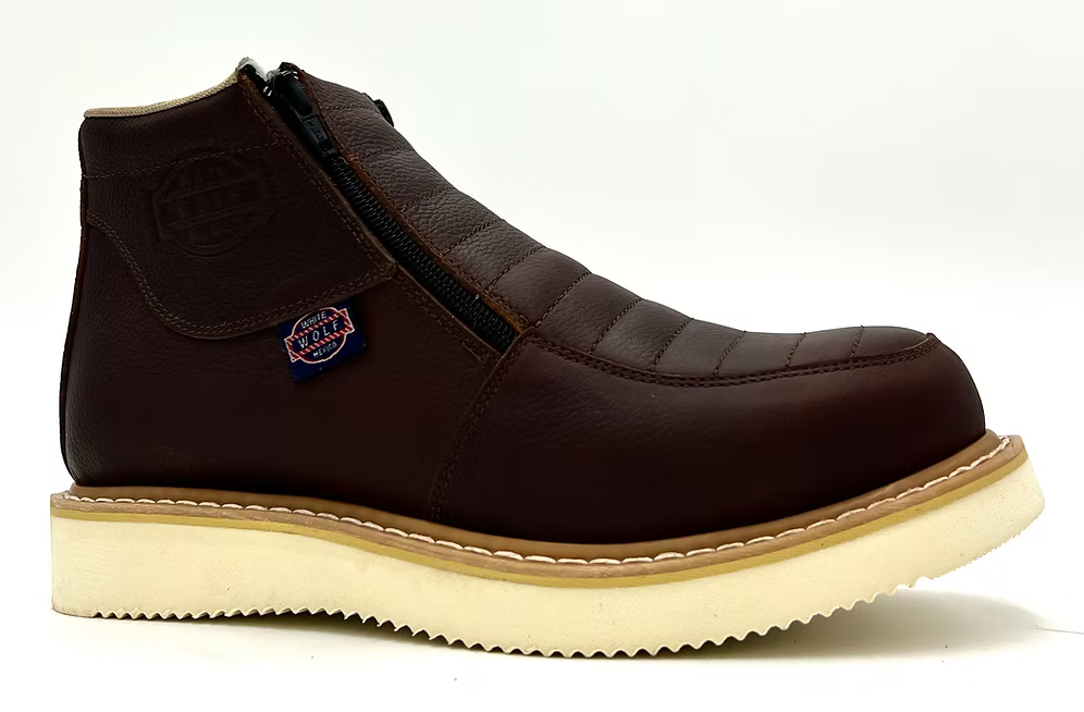 Fuerbo Boots Men”s WW–980 Double Zipper Work Boot Wedge Sole