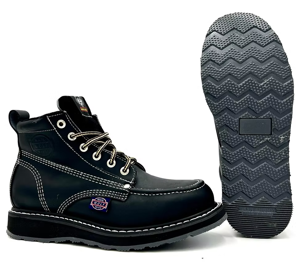 Fuerbo Boots Men”s WW–965 Black Classic Moc Toe Boot Safety Toe