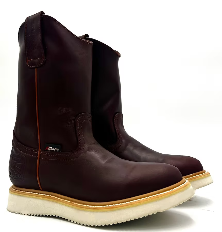 Fuerbo Bdoots Men”s AO–470 Burgundy Shedron Roper Work Boot Wedge Sole
