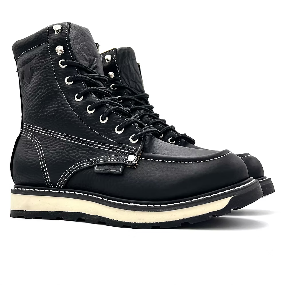 Fuerbo Boots Men”s 955 Lacer Moc Toe Boots– Flother Black