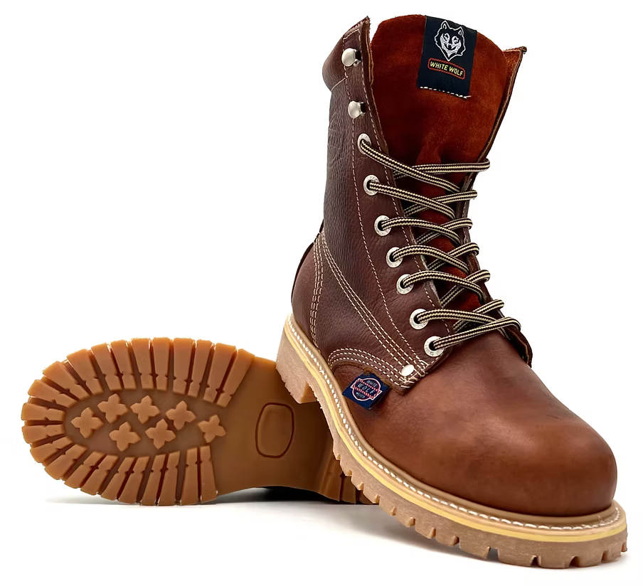 Fuerbo Boots Men”s WW–951 Moc Toe Rubber Sole Lace Up Boot Safety Toe