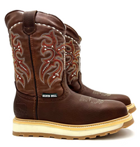 Fuerbo Boots Men”s SB–5057 Rodeo Work Boots–Brown