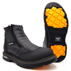 Fuerbo Boots Men”s SB–679 Dobule Zipper Kevlar Work Boot–Black