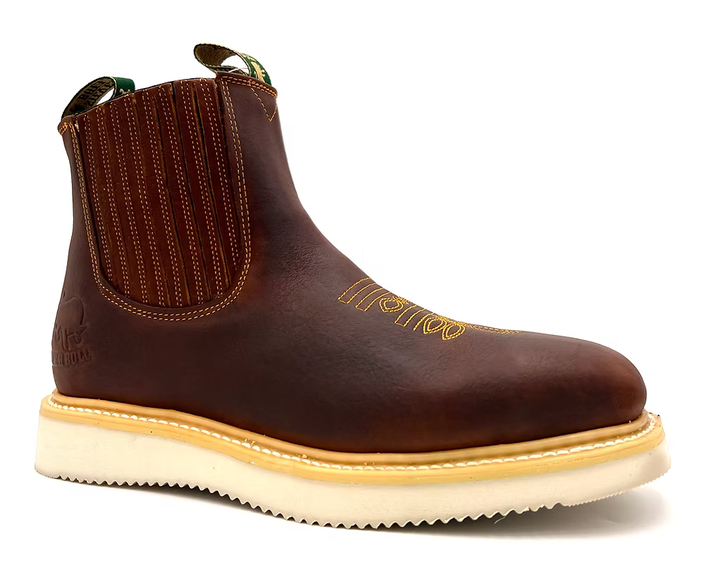 Fuerbo Boots Men”s SB–3070 Rodeo Work Boots Wedge Sole Safety Toe