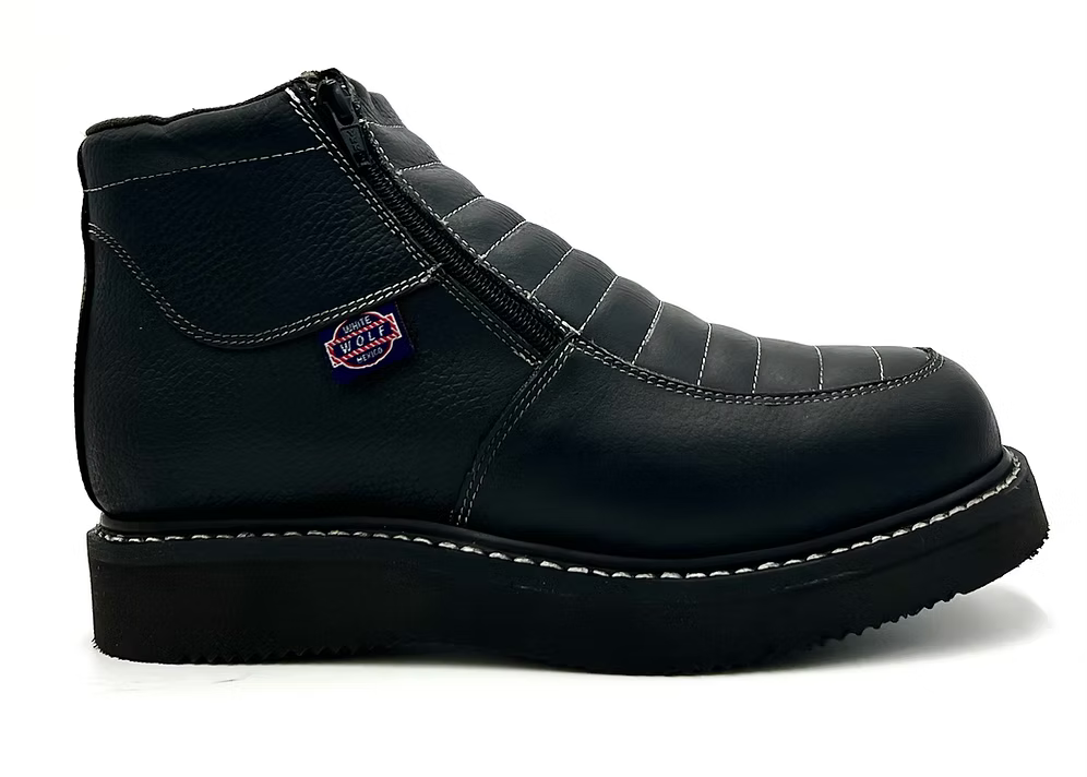 Fuerbo Boots Men”s WW–980 Double Zipper Work Boot– Black