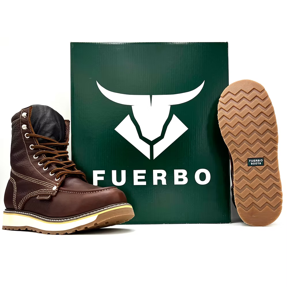 Fuerbo Boots Men”s 955 Lacer Moc Toe Boots– Ocher Brown