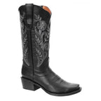 White Diamonds Women's Floral Embroidered Snip Toe Cowgirl Boots – Black