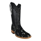 White Diamonds Women's Hair-On Cowhide Square Toe Rodeo Cowgirl Boots – Black