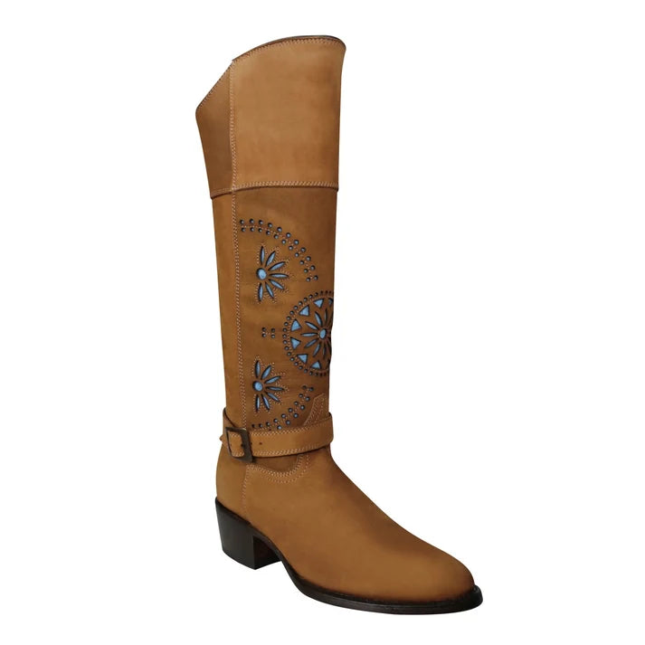 White Diamonds Women's Napa Leather Round Toe Western Boots – Taupe