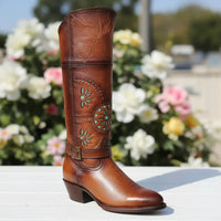 White Diamonds Women's Napa Leather Round Toe Western Boots – Shedron