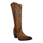 White Diamonds Women's Embroidered Snip Toe Cowgirl Boots – Tobacco