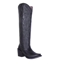 White Diamonds Women's Tall Snip Toe Cowgirl Boots – Black