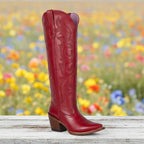 White Diamonds Women's Tall Snip Toe Cowgirl Boots – Red