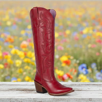 White Diamonds Women's Tall Snip Toe Cowgirl Boots – Red