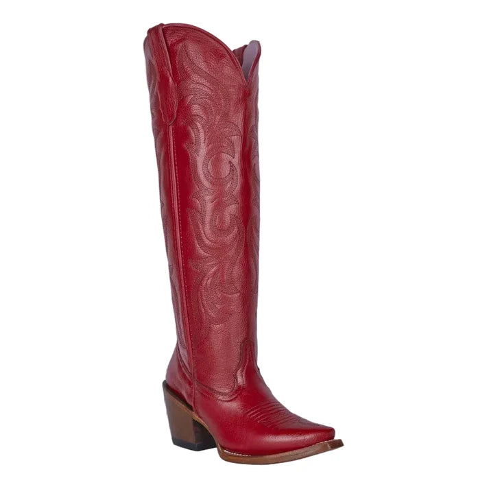 White Diamonds Women's Tall Snip Toe Cowgirl Boots – Red