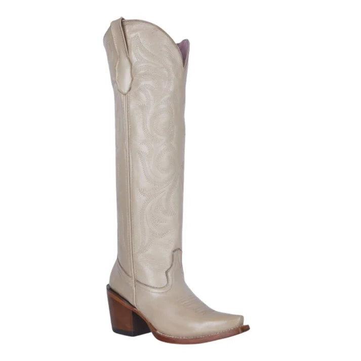 White Diamonds Women's Tall Snip Toe Cowgirl Boots – Bone