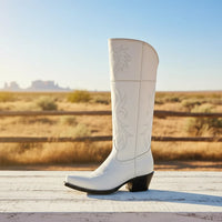 White Diamonds Women's Tall Snip Toe Cowgirl Boots – White