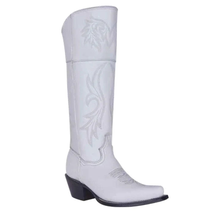 White Diamonds Women's Tall Snip Toe Cowgirl Boots – White