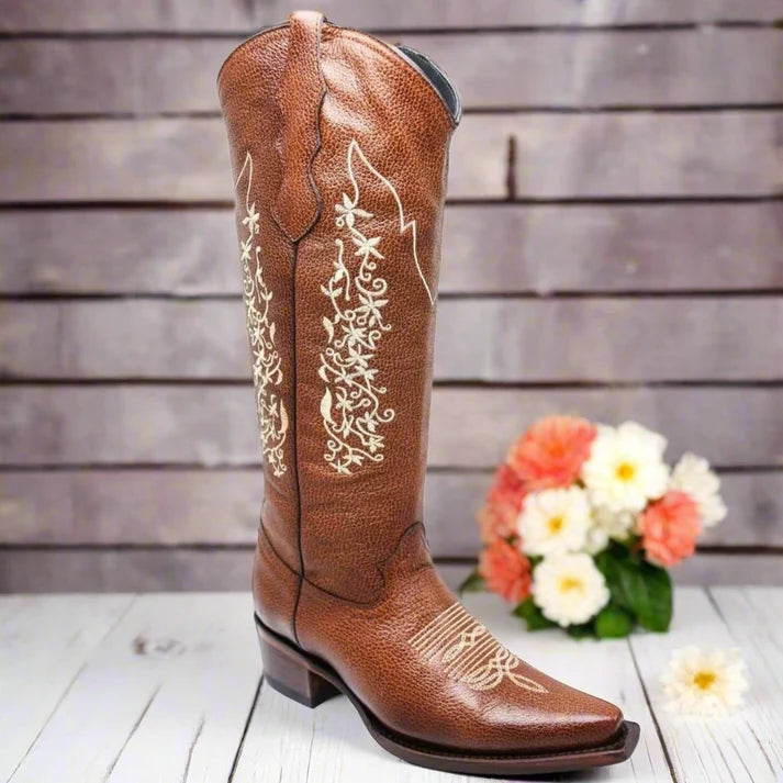 White Diamonds Women's Embroidered Snip Toe Cowgirl Boots – Shedron