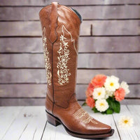 White Diamonds Women's Embroidered Snip Toe Cowgirl Boots – Shedron