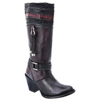 White Diamonds Women's Goat Leather Tall Zip Boots – Black Cherry