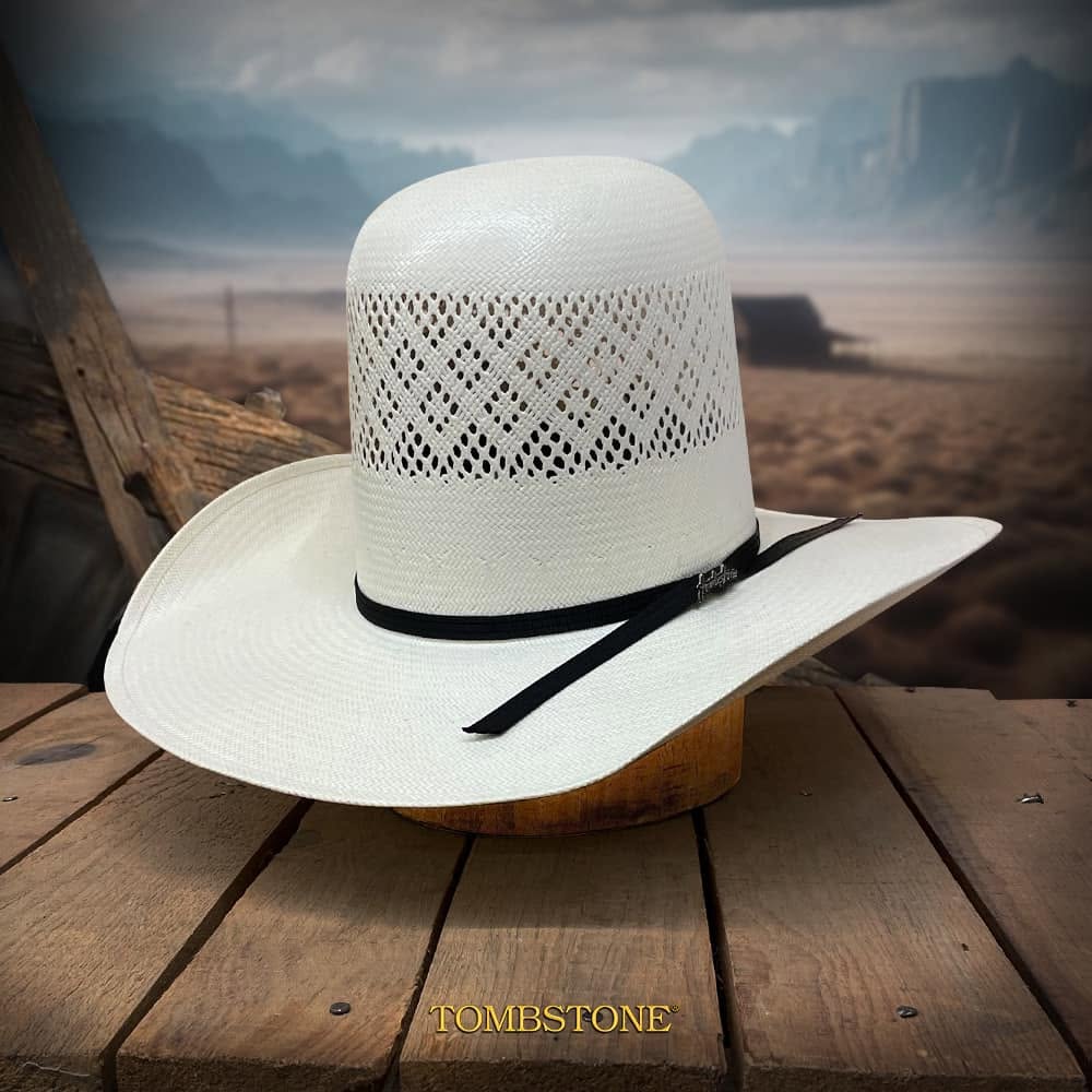 Tombstone 30X Open Crown 7059 Style Western Cowboy Shantung Straw Hat