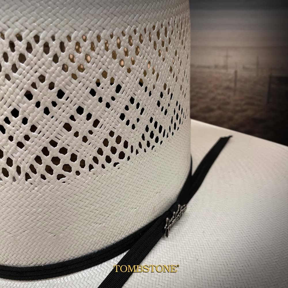 Tombstone 30X Open Crown 7059 Style Western Cowboy Shantung Straw Hat