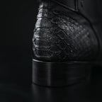 Rodeo Cartie Men's Gala Python Oval Toe Roper Boots with Zipper – Black