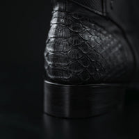 Rodeo Cartie Men's Gala Python Oval Toe Roper Boots with Zipper – Black