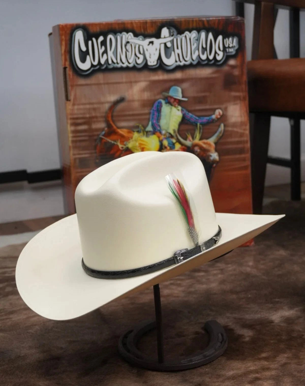 Sombrero Cuernos Chuecos 5000X Johnson San Judas Tadeo Cowboy Straw Hat -Brim 3"