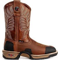 King Welt Buffalo 4020 Steel Toe Square Toe Western Work Boots - Tan