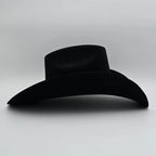 Texana Montero 100X 8 Segundos Brick Crown Style Western Cowboy Fur Felt Hat - Black