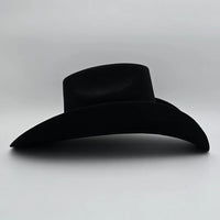 Texana Montero 100X 8 Segundos Brick Crown Style Western Cowboy Fur Felt Hat - Black