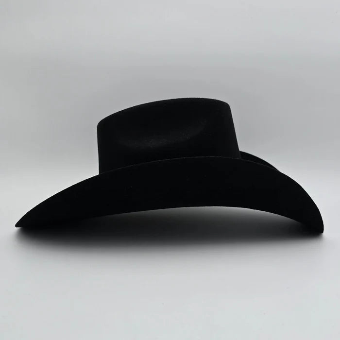 Texana Montero 100X 8 Segundos Brick Crown Style Western Cowboy Fur Felt Hat - Black