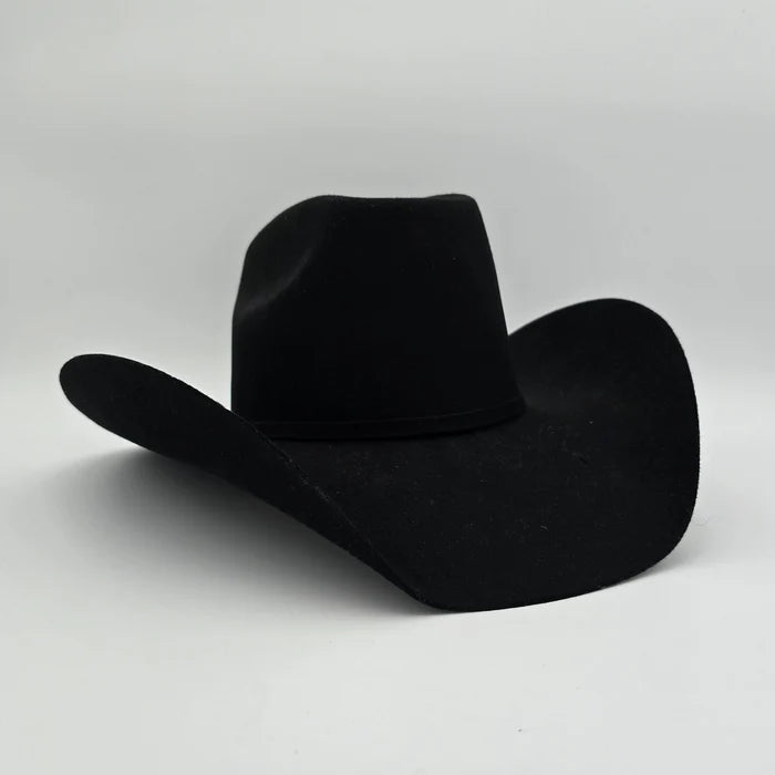 Texana Montero 100X 8 Segundos Brick Crown Style Western Cowboy Fur Felt Hat - Black