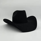 Texana Montero 100X 8 Segundos Brick Crown Style Western Cowboy Fur Felt Hat - Black