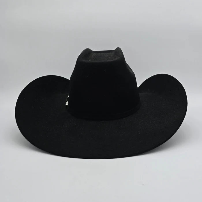 Texana Montero 100X 8 Segundos Brick Crown Style Western Cowboy Fur Felt Hat - Black