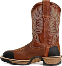 King Welt Buffalo 4020 Steel Toe Square Toe Western Work Boots - Tan