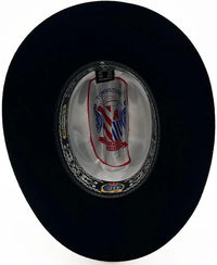 Black cowboy hat with Tombstone logo on a white background