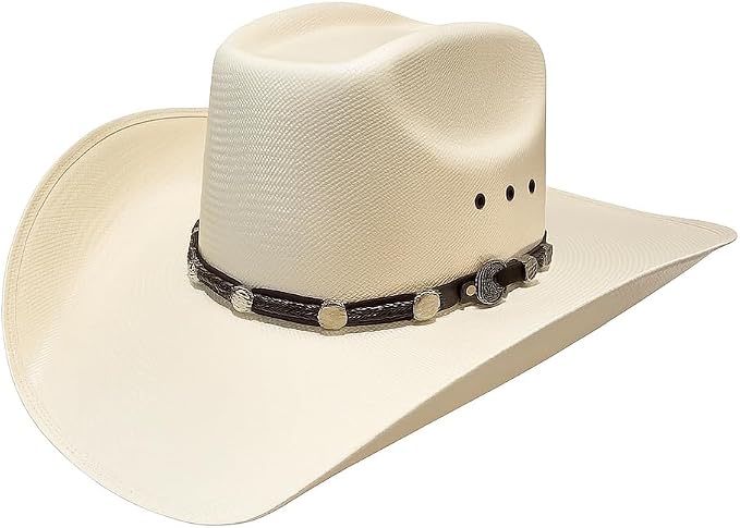 Tombstone 100X 8 Segundos Style Brick Crown Western Cowboy Shantung Straw Hat
