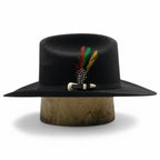 Silverton Men 200X Estilo Carin Leon con Plumas Western Cowboy Felt Hat - Black