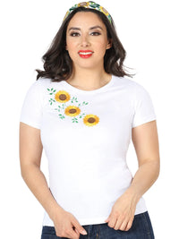 El General Women Artisanal Embroidered T Shirt White 602745