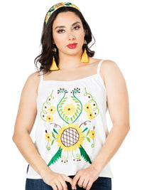 El General Women Artisanal Embroidered Blouse 100% Cotton White 603072