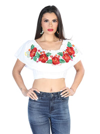 El General Women Artisanal Embroidered Blouse 100% Cotton White 603895