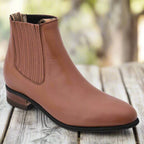 White Diamonds Men's Napa Leather Round Toe Charro Ankle Boots – Tobacco