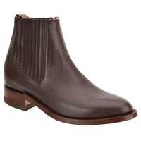 White Diamonds Men's Napa Leather Round Toe Welt Charro Ankle Boots – Brown